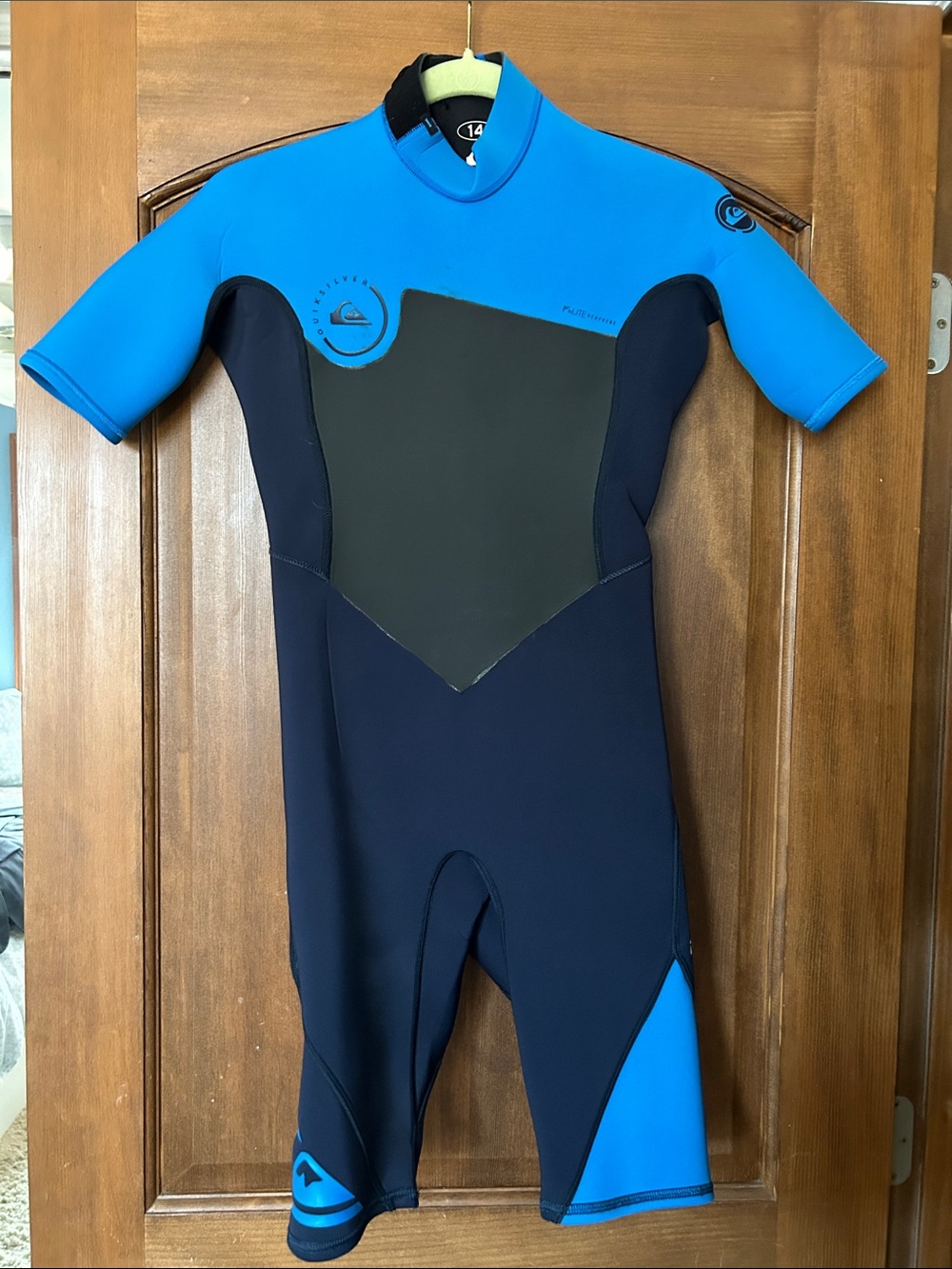 Quiksilver Kids Short-Sleeve Spring Suit in Blue and Black